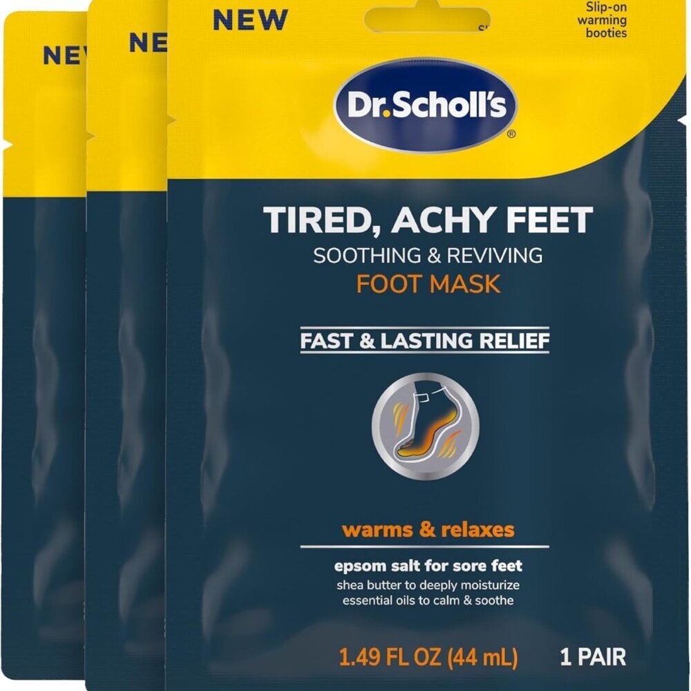 Tired, Achy Feet Soothing & Reviving Foot Mask, 3 Pair, Warming Booties